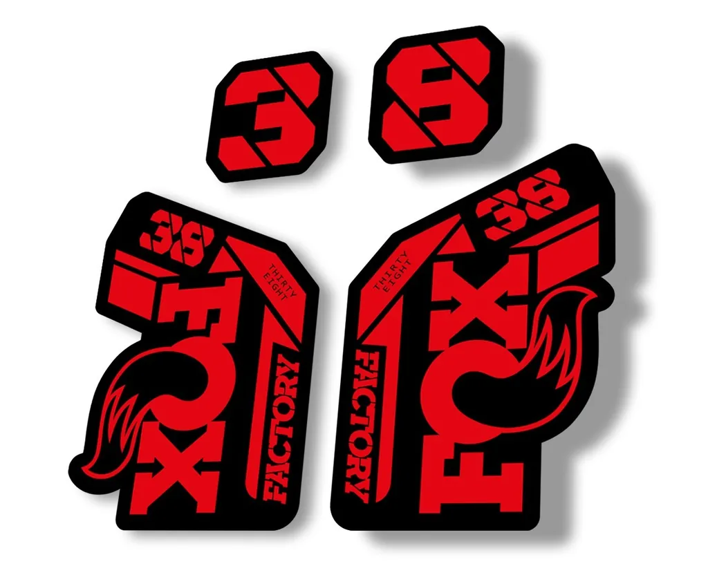 FOX 38 2021 Factory Forks Suspension Decals Sticker Set Adhesive Red