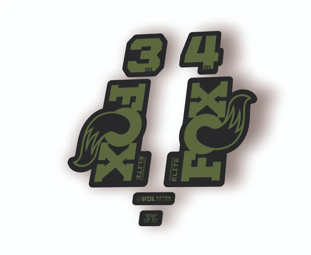 FOX 34 SL Elite Performance 2026 Fork Factory Decal Sticker Adhesive Olive
