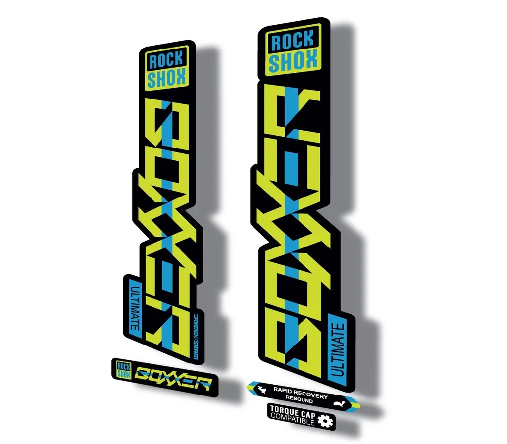 Rock Shox BOXXER 2020 ULTIMATE Mountain Bike Cycling Decal Adhesive Blue Lime