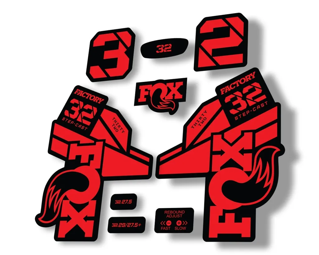 FOX 32 Step Cast 2021 Factory Fork Decals Suspension Sticker Red