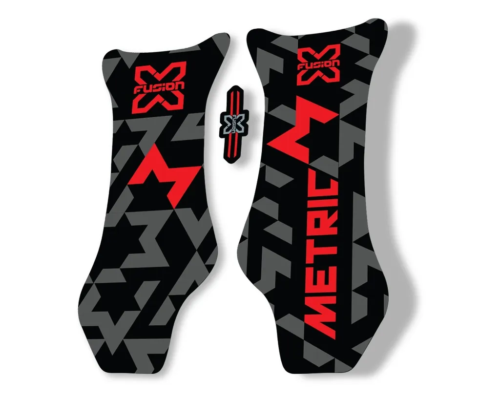 X Fusion Metric 2018 Front Shock Suspension Sticker Factory Decal Red