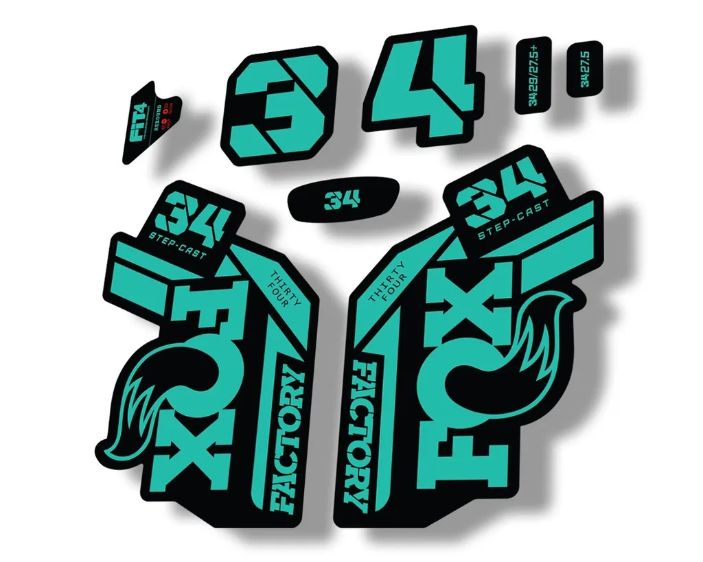 FOX 34 Step Cast SC 2021 Factory Fork Decals Suspension Sticker Adhesive Dolphin