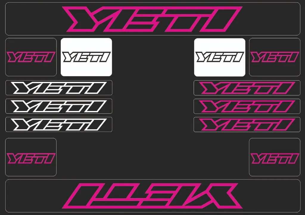 Bicycle Vinyl Stickers – Compatible with YETI Bikes – Pink