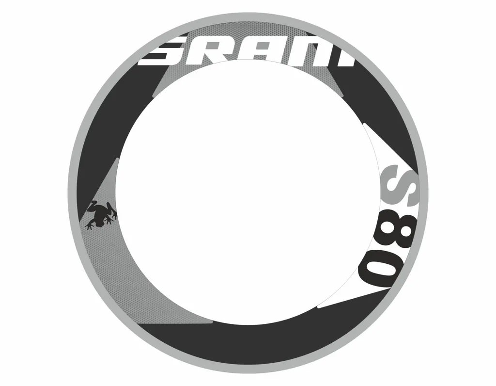 SRAM S80 Wheelset Rim Road Bicycle Decals Stickers Adhesive 2 Set (12 Pcs) Gray