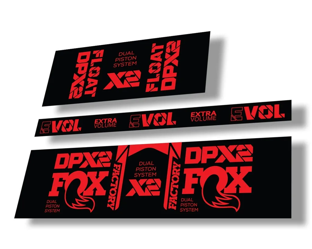 FOX Float DPX2 2021 Factory Rear Shock Suspension Sticker Decal Kit Red