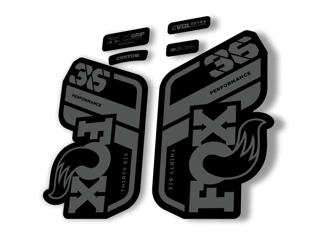 FOX 36 Performance 2021 Factory Fork Decals Suspension Sticker Gray