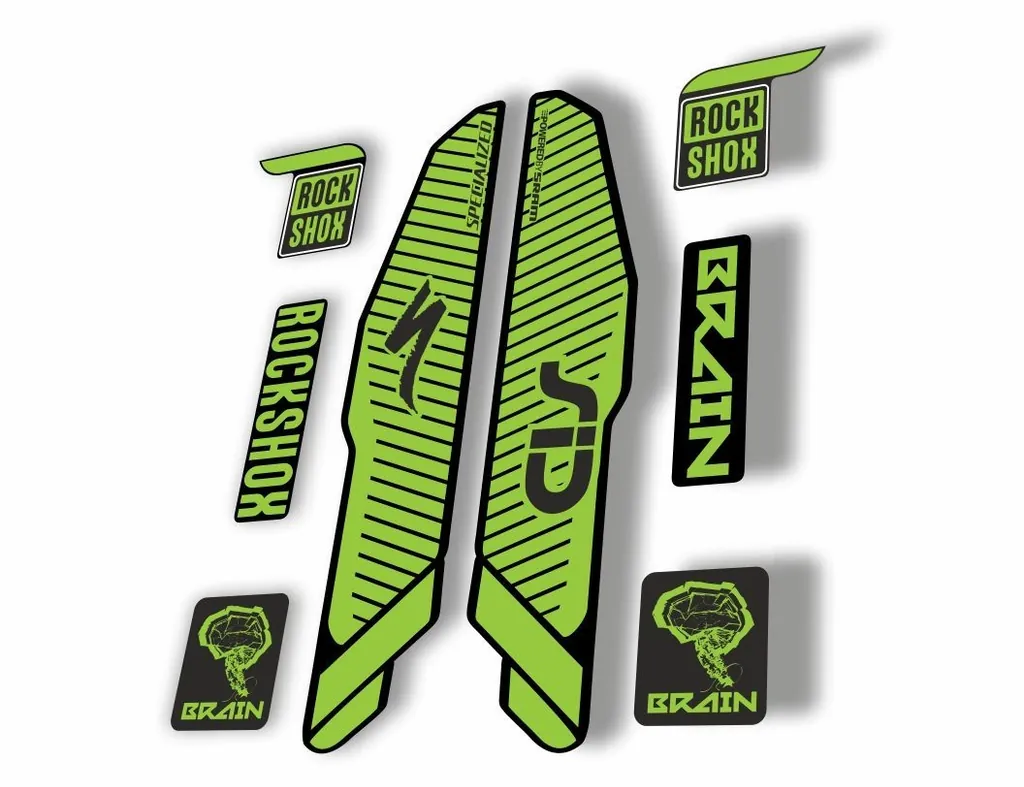 Rock Shox SID Brain 2015 Mountain Bike Cycling Decal Sticker Adhesive Green