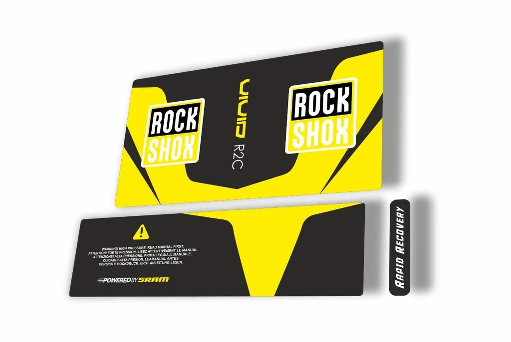 Rock Shox Vivid Air R2C 2017 Rear Shock MTB Decal Sticker Adhesive Yellow