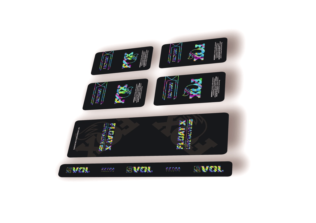 FOX Float X 2025 Factory Live Valve NEO Rear Shock Decal Sticker Kit Oil Slick 1