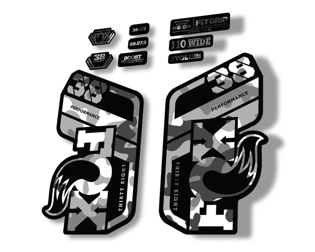 FOX 38 Performance 2021 Forks Suspension Factory Decal Sticker White Camo