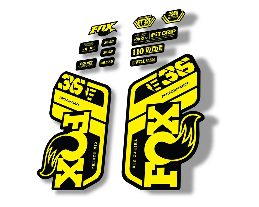 FOX 36 Performance E Bike 2021 Forks Suspension Factory Decal Sticker Yellow