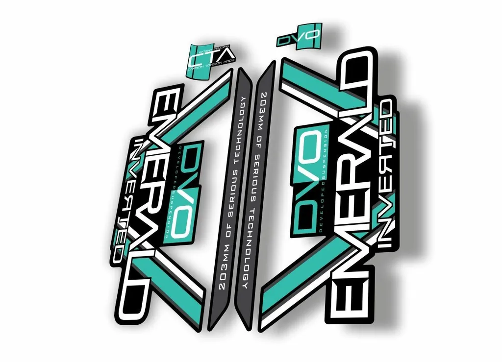 DVO 2016 EMERALD 27.5 - 29 Fork Suspension Sticker Decal Kit Adhesive Dolphin