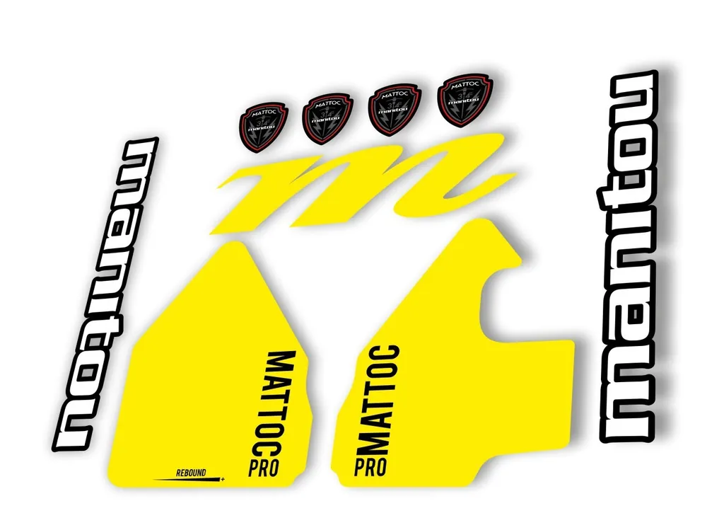 Manitou Mattoc Pro 2017 Fork Suspension Decal Kit Sticker Set Yellow