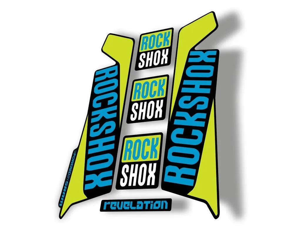 Rock Shox REVELATION 2016 Mountain Bike Cycling Decal Kit Sticker L Green Blue
