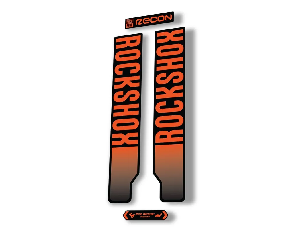 Rock Shox RECON 2021 Mountain Bike Cycling Decal Kit Sticker Adhesive Orange