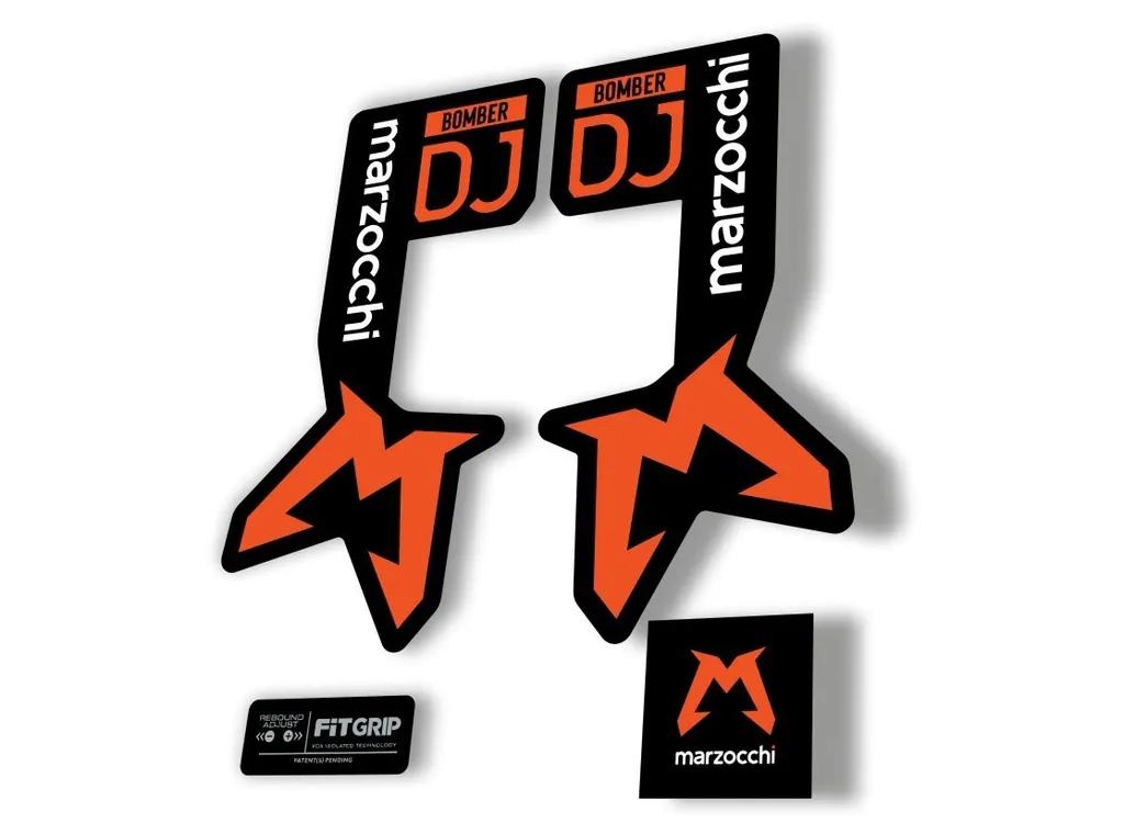 Marzocchi Bomber DJ 2025 Fork Suspension Sticker Decal Kit Adhesive Orange