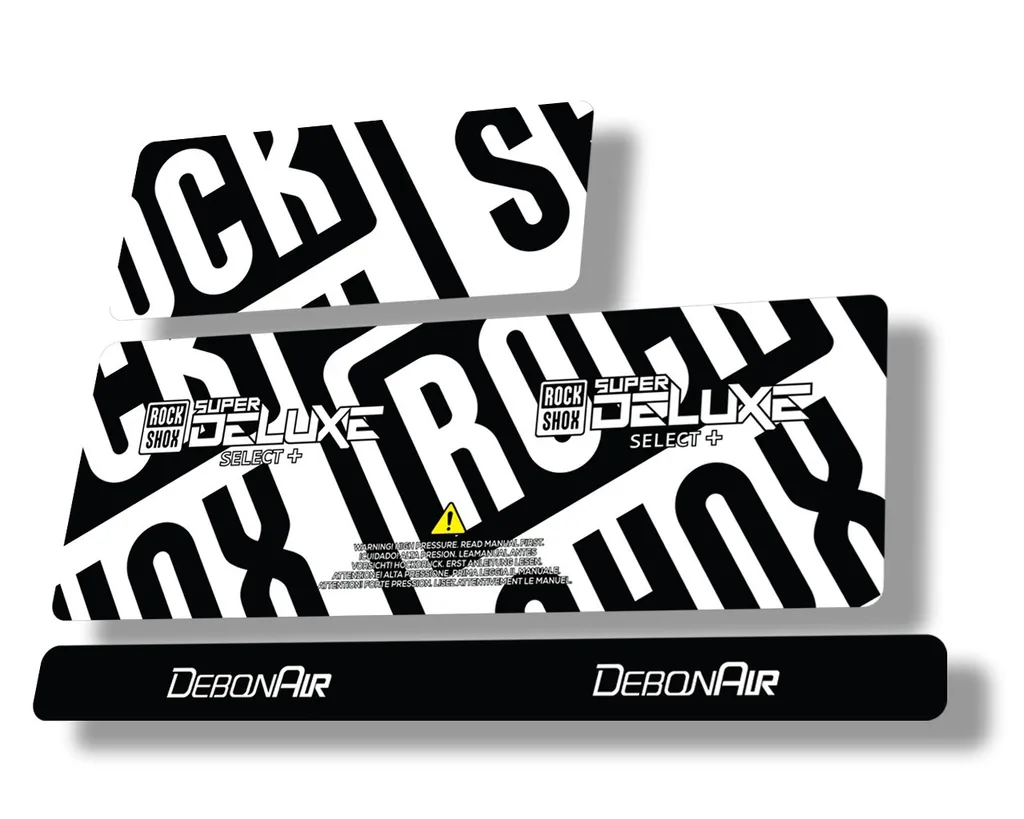 Rock Shox Super Deluxe Select Plus 2020 Rear Shock Decal Sticker Set White