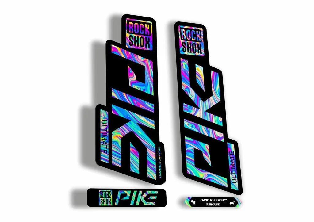 Rock Shox PIKE 2020 ULTIMATE Mountain Bike Cycling Fork Decal Sticker Oil Slick1
