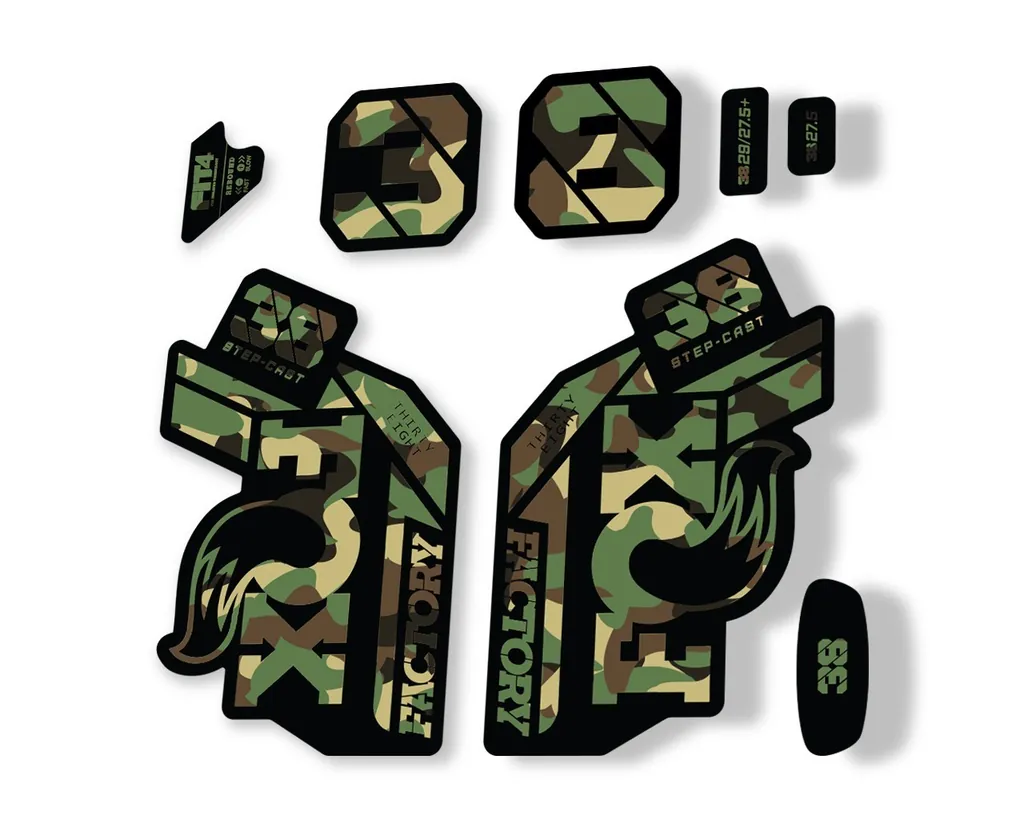 FOX 38 Step Cast SC 2021 Factory Fork Decals Suspension Sticker Adhesive Camo