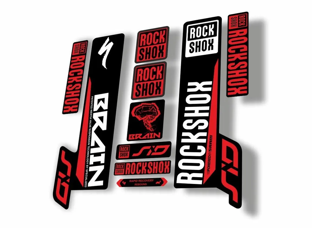 Rock Shox SID Brain 2018 Mountain Bike Cycling Decal Sticker Adhesive Red White
