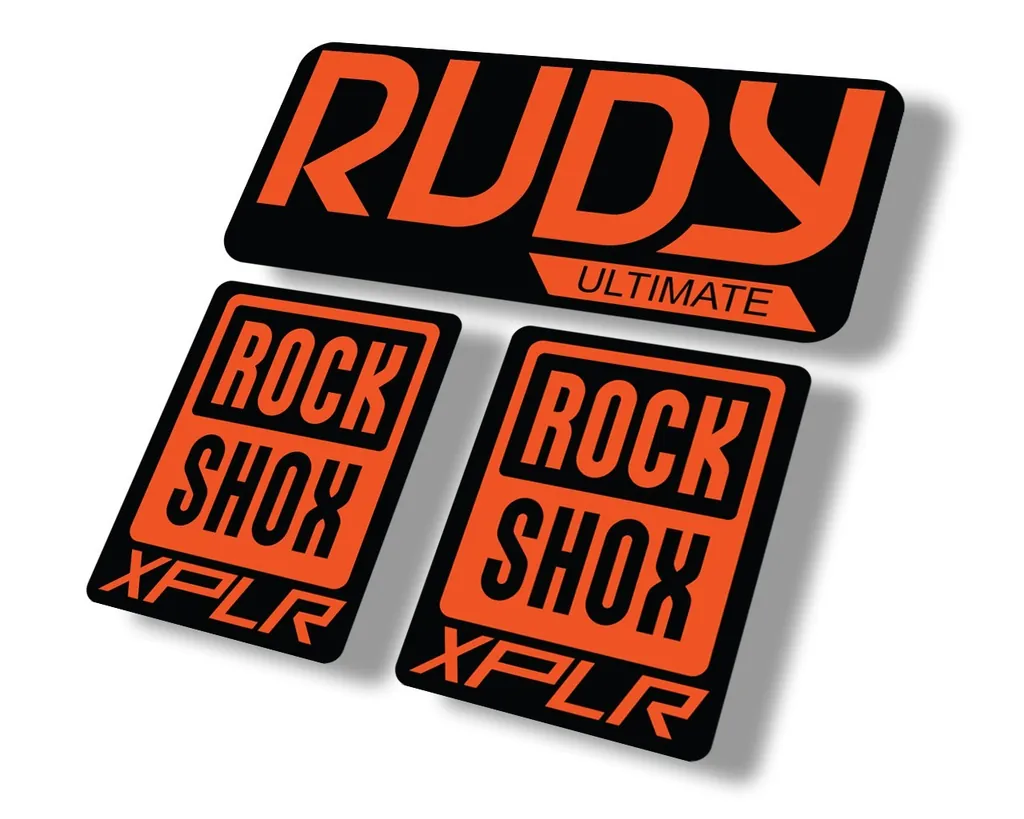 Rock Shox Rudy Ultimate XPLR Gravel Fork Decal Bike Cycling Sticker Orange