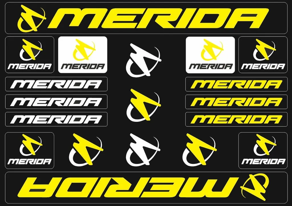 Bicycle Vinyl Stickers – Compatible with Merida Bikes – Yellow