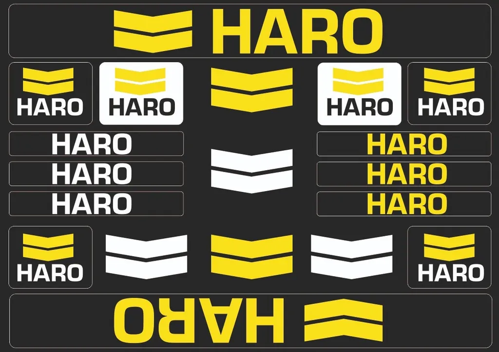 Bicycle Vinyl Frame Stickers – Compatible with HARO Bikes – Yellow