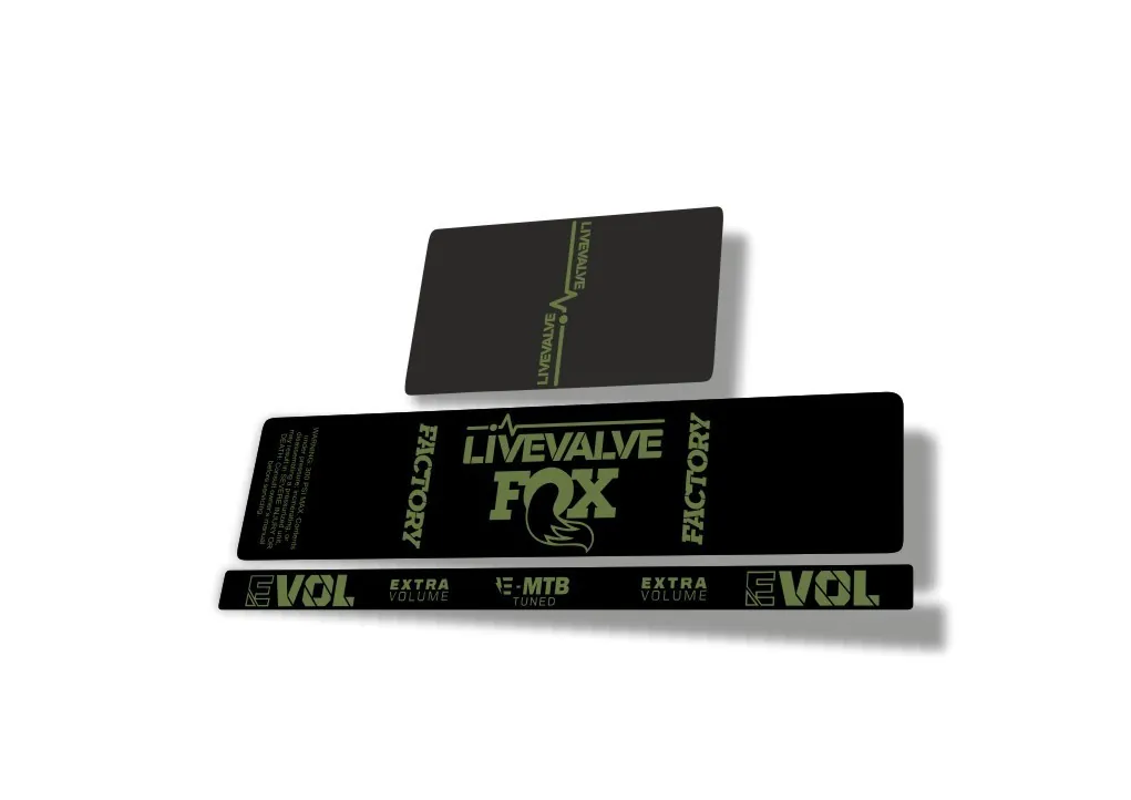 Fox 2022 Live Valve MTB Rear Shock Suspension Sticker Decal Olive