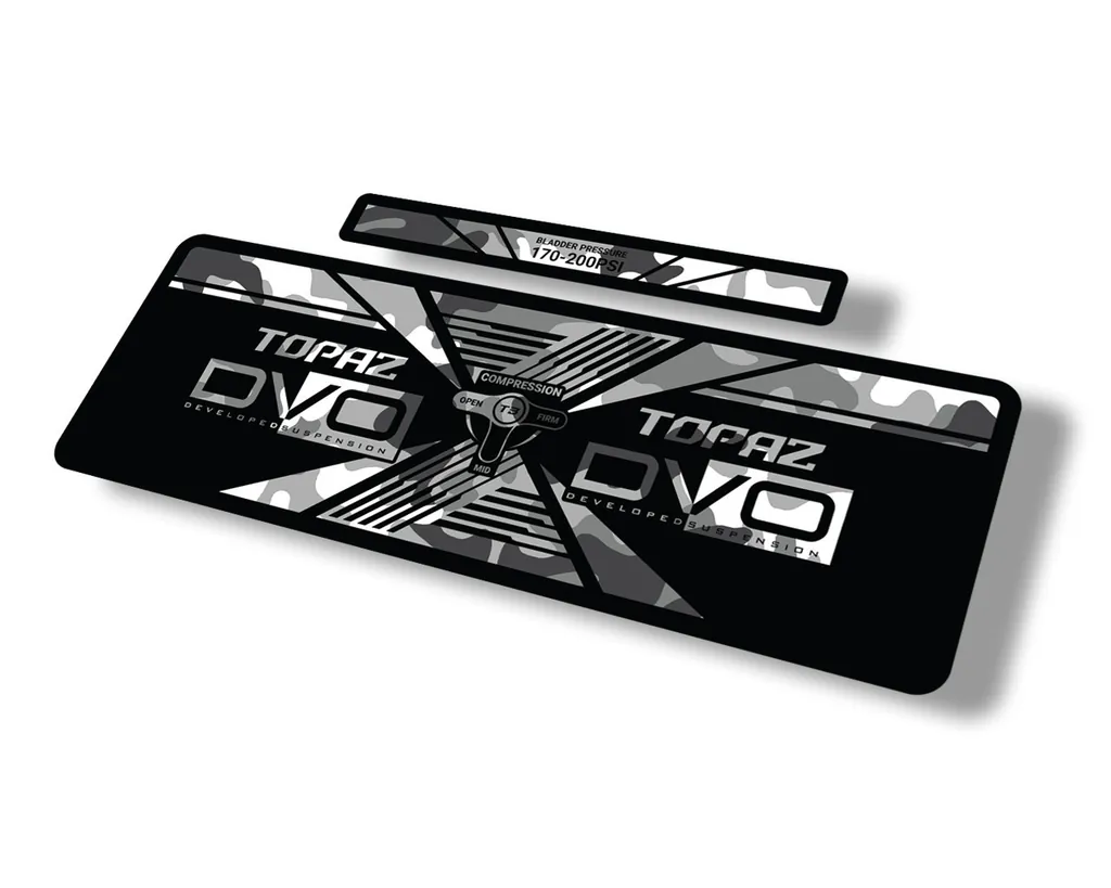 DVO 2020 Topaz AM Rear Shock Suspension Sticker Factory Decal White Camo