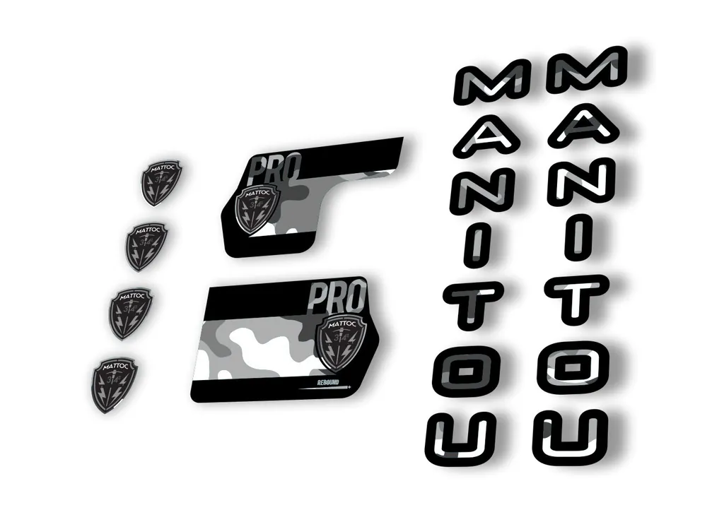 Manitou Mattoc Pro 2020 Fork Suspension Decal Kit Sticker Set White Camo