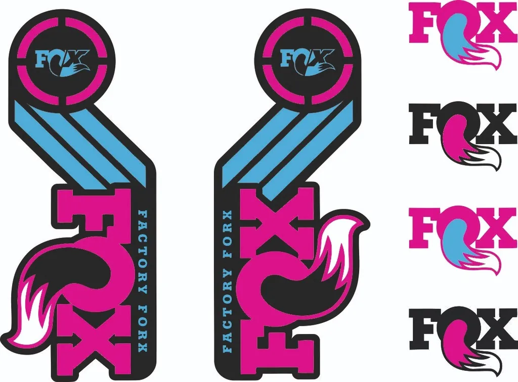 FOX Racing Shox AM Heritage Sticker Decal 2015 Kit Fork/Shock Set Pink Blue