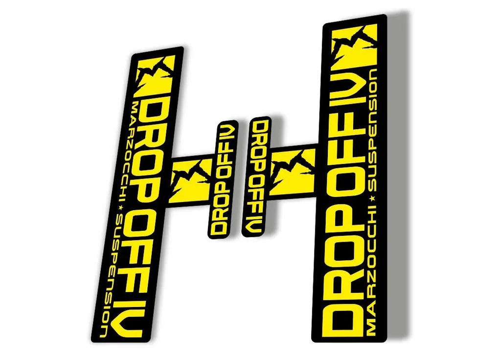 Marzocchi Drop Off 4 IV 2006 Fork Suspension Sticker Decal Kit Adhesive Yellow