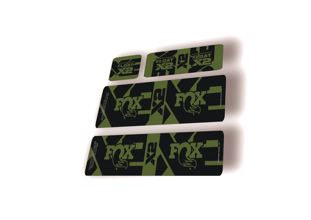 FOX Float X2 Performance 2026 Rear Shock Decal Sticker Kit Adhesive Olive