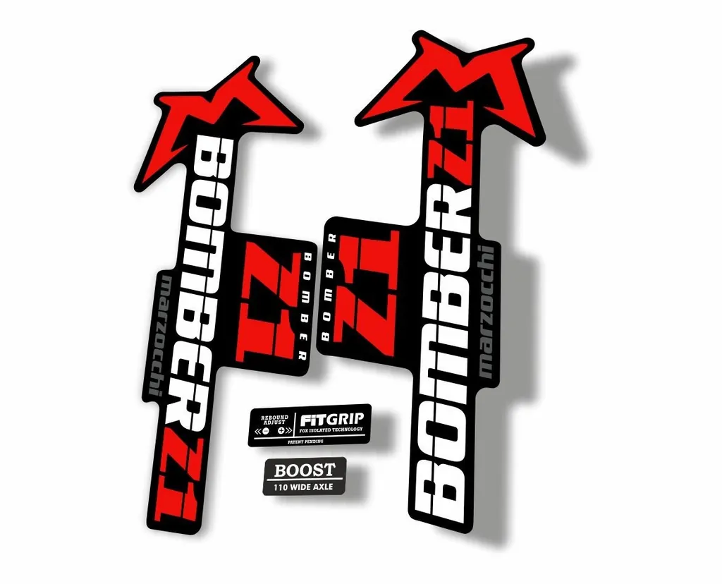 Marzocchi Bomber Z1 2018 Fork Suspension Sticker Decal Kit Adhesive Red White