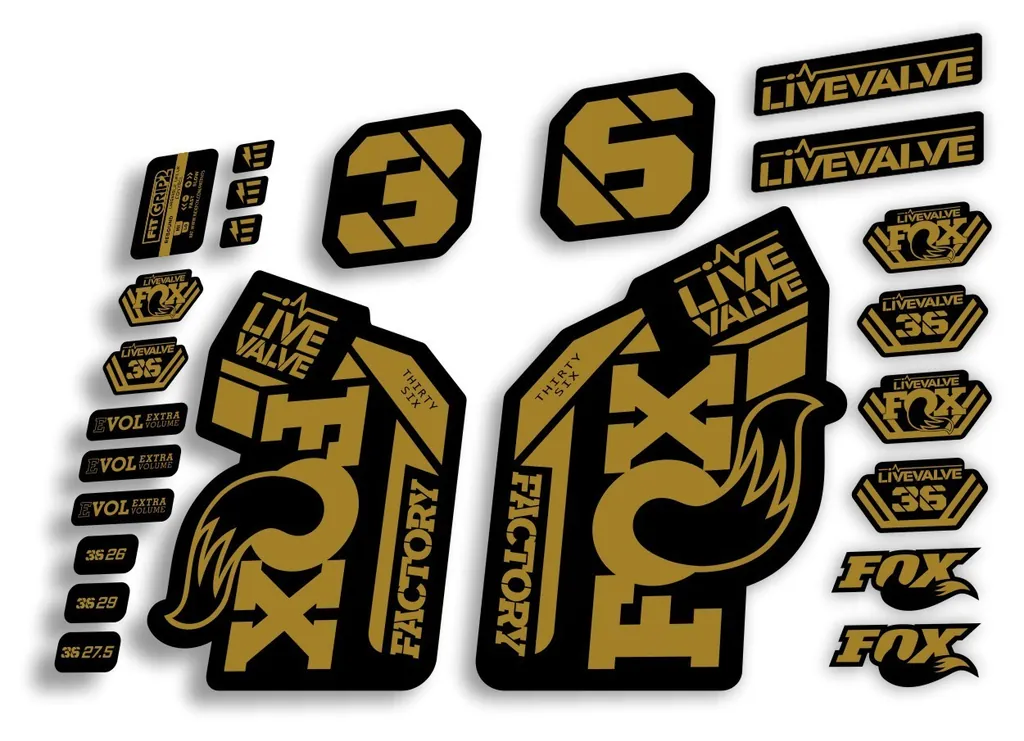 FOX 36 2022 Live Valve Forks Suspension Decal Sticker MTB Set Gold 24Pcs