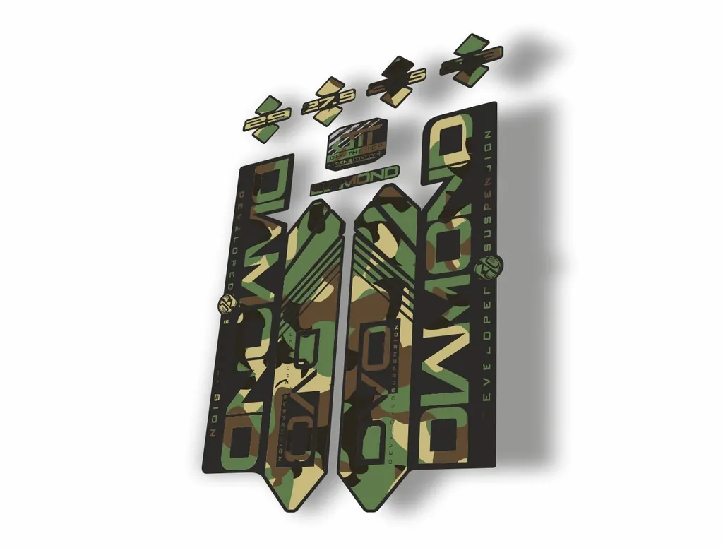 DVO 2016 Diamond 27.5 - 29 Fork Suspension Sticker Decal Kit Adhesive Camo