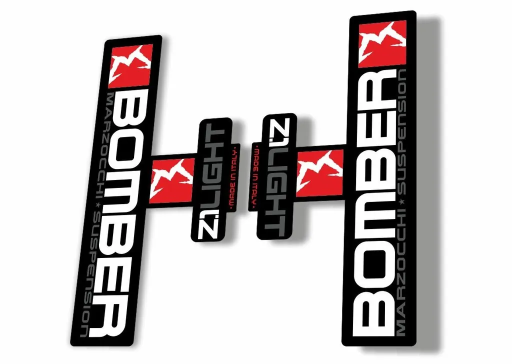 Marzocchi Bomber Z1 Light 2006 Fork Suspension Sticker Decal Kit Adhesive White