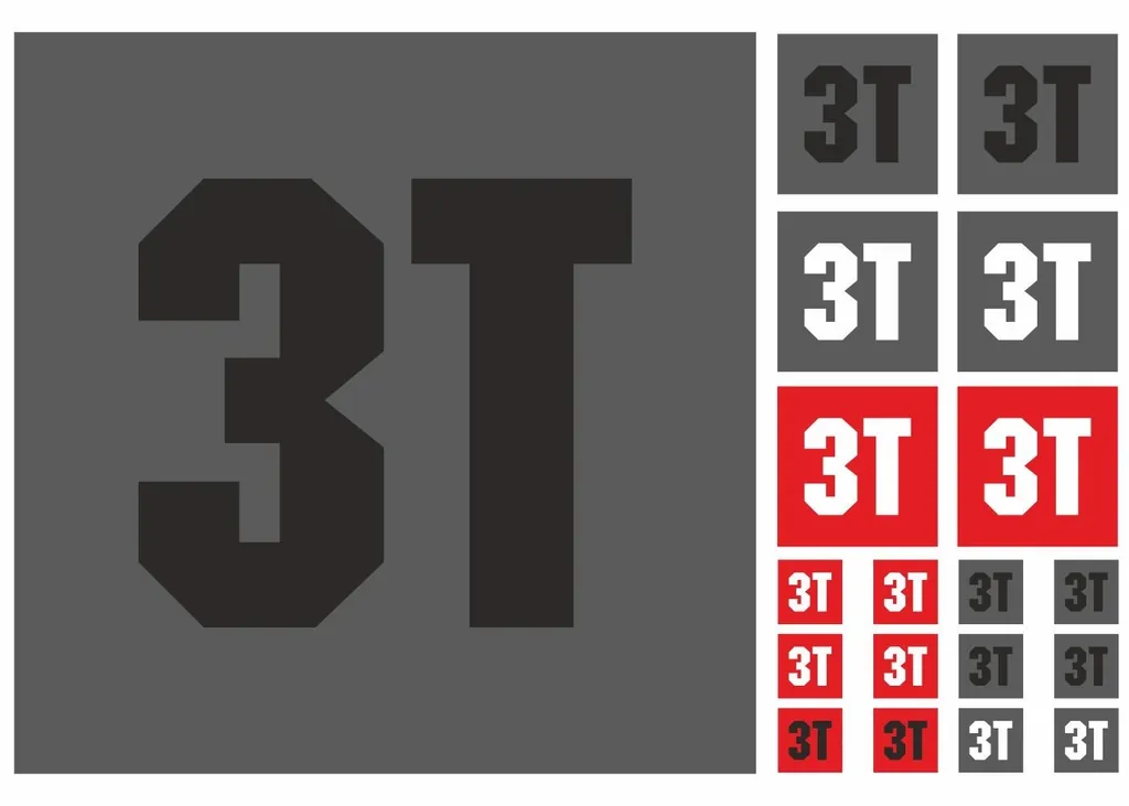 Bicycle Vinyl Frame Stickers – Compatible with 3T Bikes – Gray 19 Pc