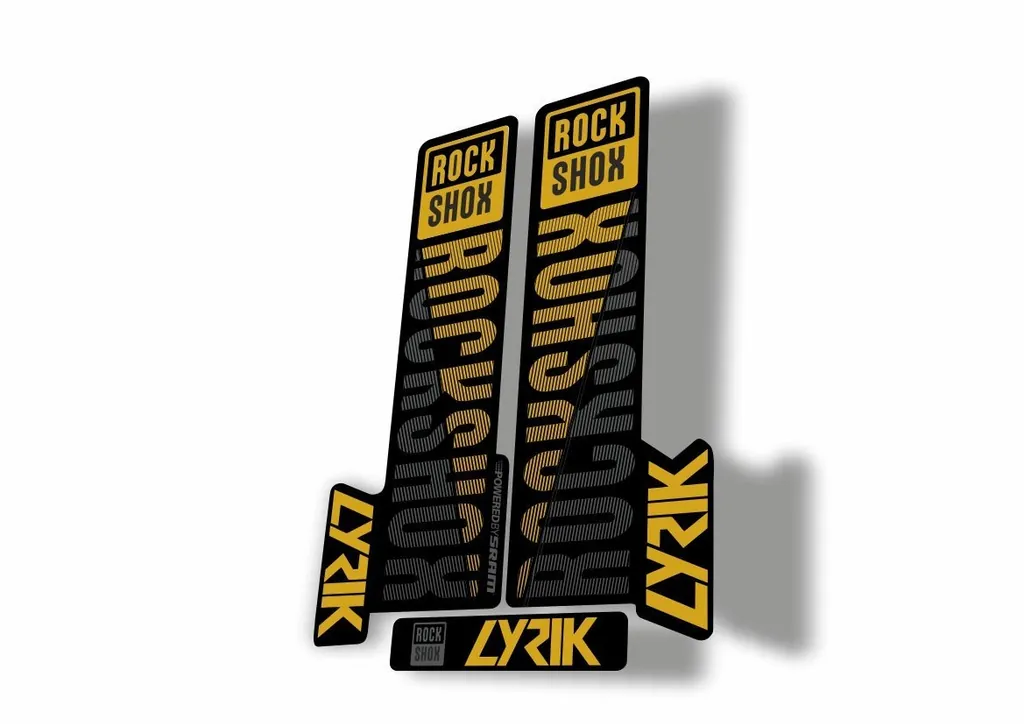 Rock Shox LYRIK 2018 Mountain Bike Cycling Decal Kit Sticker Gray Gold