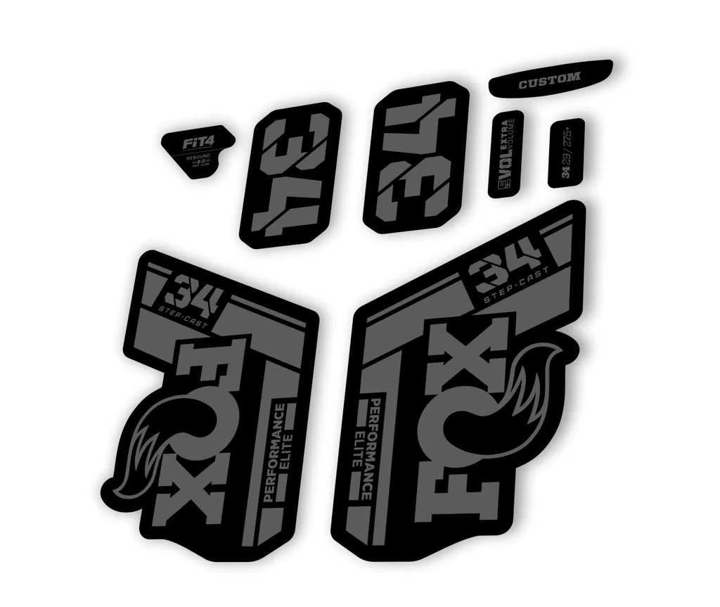FOX 34 Step Cast Elite 2021 Factory Fork Decals Suspension Sticker Orange Gray