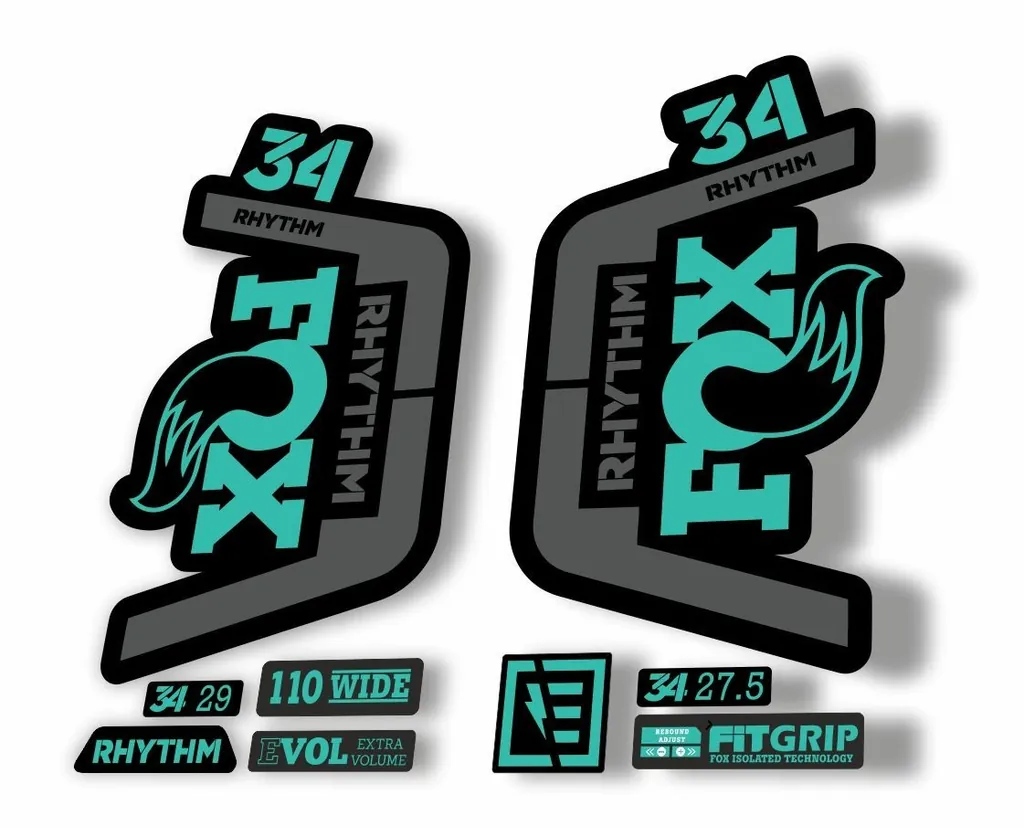 FOX 34 Rhythm 2019 Forks Suspension Factory Decal Sticker Adhesive Dolphin-Gray