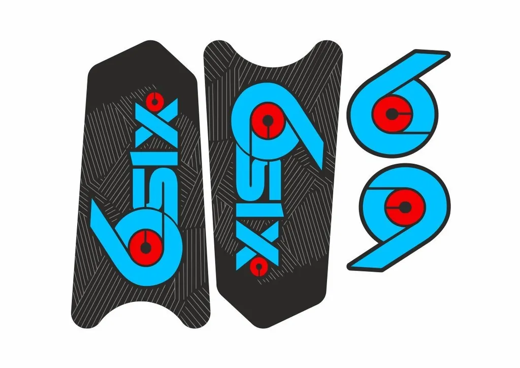 Race Face SixC Crank Decals Set Stickers Mountain Bike Adhesive Blue Red