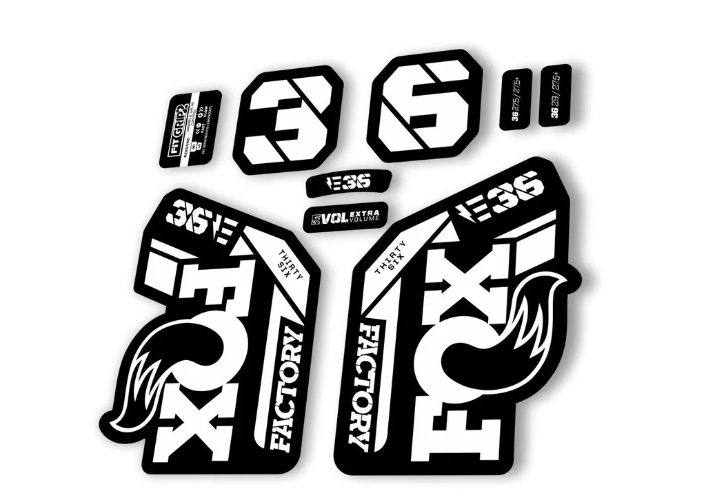FOX 36 E-Bike Fork Decal Sticker Set 2021 Factory MTB Suspension Graphics White