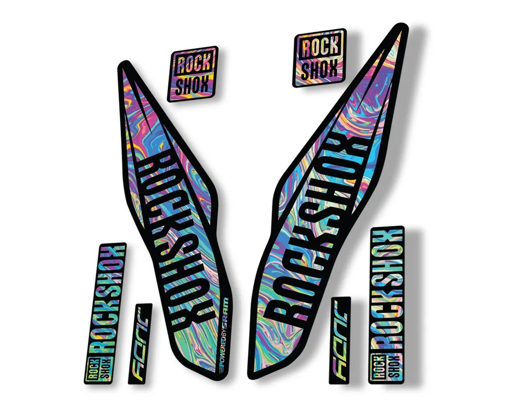Rock Shox Judy 2017 Fork Decal Bike Cycling Sticker Adhesive Oil Slick 1