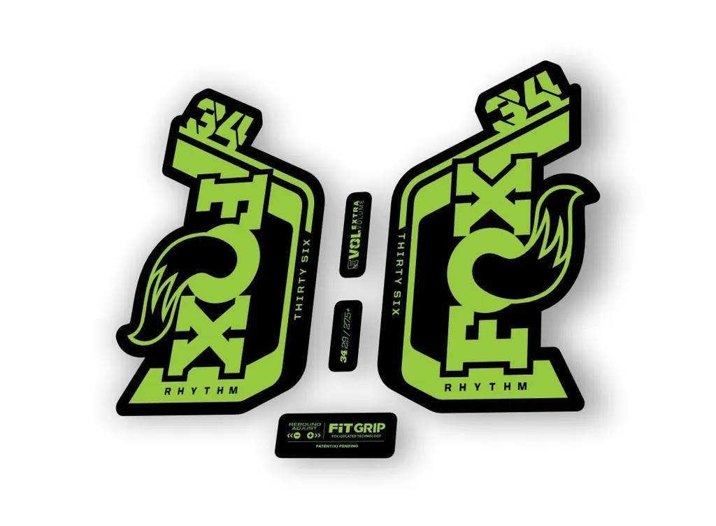 Fox 34 Rhythm 2024 Fork Suspension Factory Decal Sticker Adhesive Green