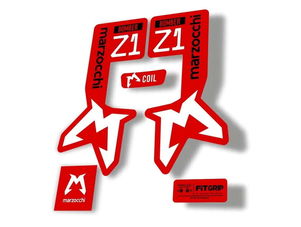 Marzocchi Bomber Z1 2025 2025 Fork Suspension Sticker Decal Kit Red White