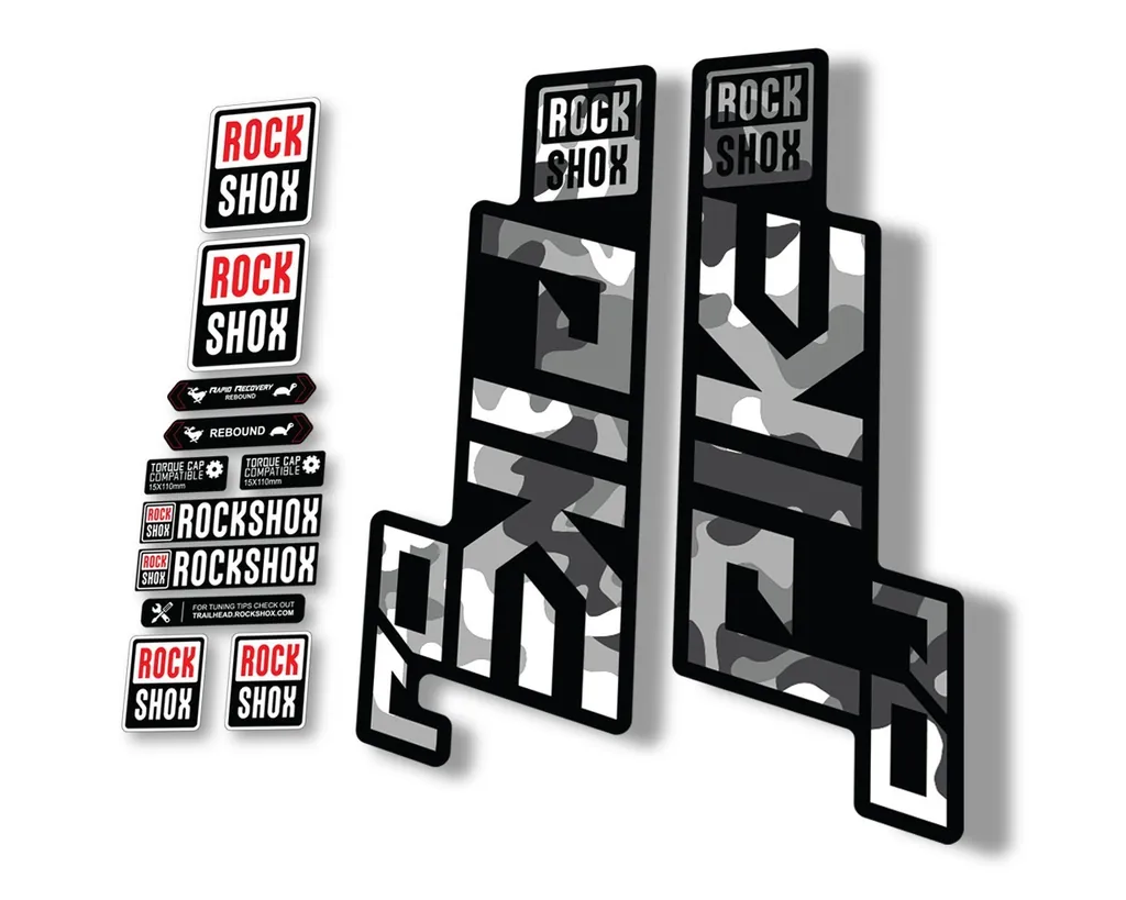 Rock Shox PIKE DJ 2021 Mountain Bike Cycling Decal Sticker Adhesive White Camo