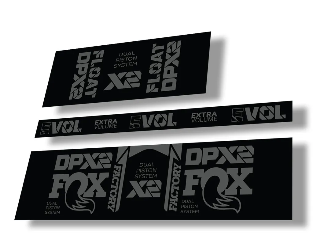 FOX Float DPX2 2021 Factory Rear Shock Suspension Sticker Decal Kit Gray