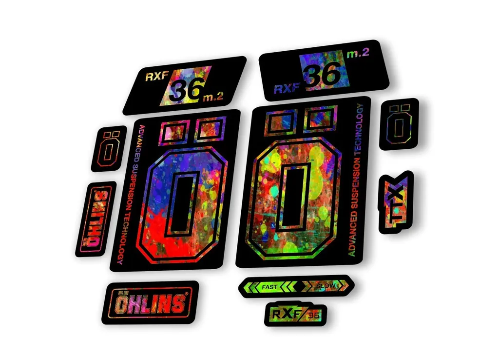 Ohlins RXF 36 M.2 2022 Fork Decal Mountain Bike Cycling Sticker Oil Slick