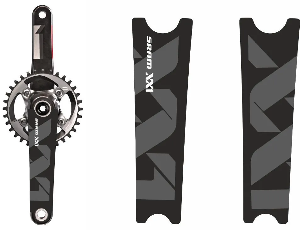 Crank Set Stickers Decals MTB SRAM XX1 Mountain Bike Bicycle Adhesive 2Pcs White